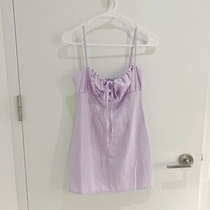 Lavender Lilac Spaghetti Strap Mini Dress